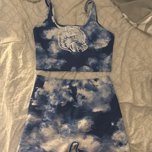 Darc Sport Pants - Darc Sport Blue and White Athletic Shorts